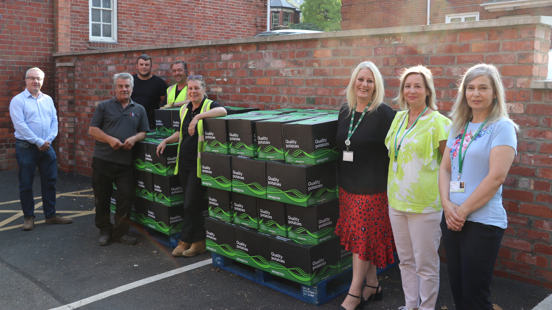 Lincolnshire&#039;s HAF team accept a delivery of potatoes