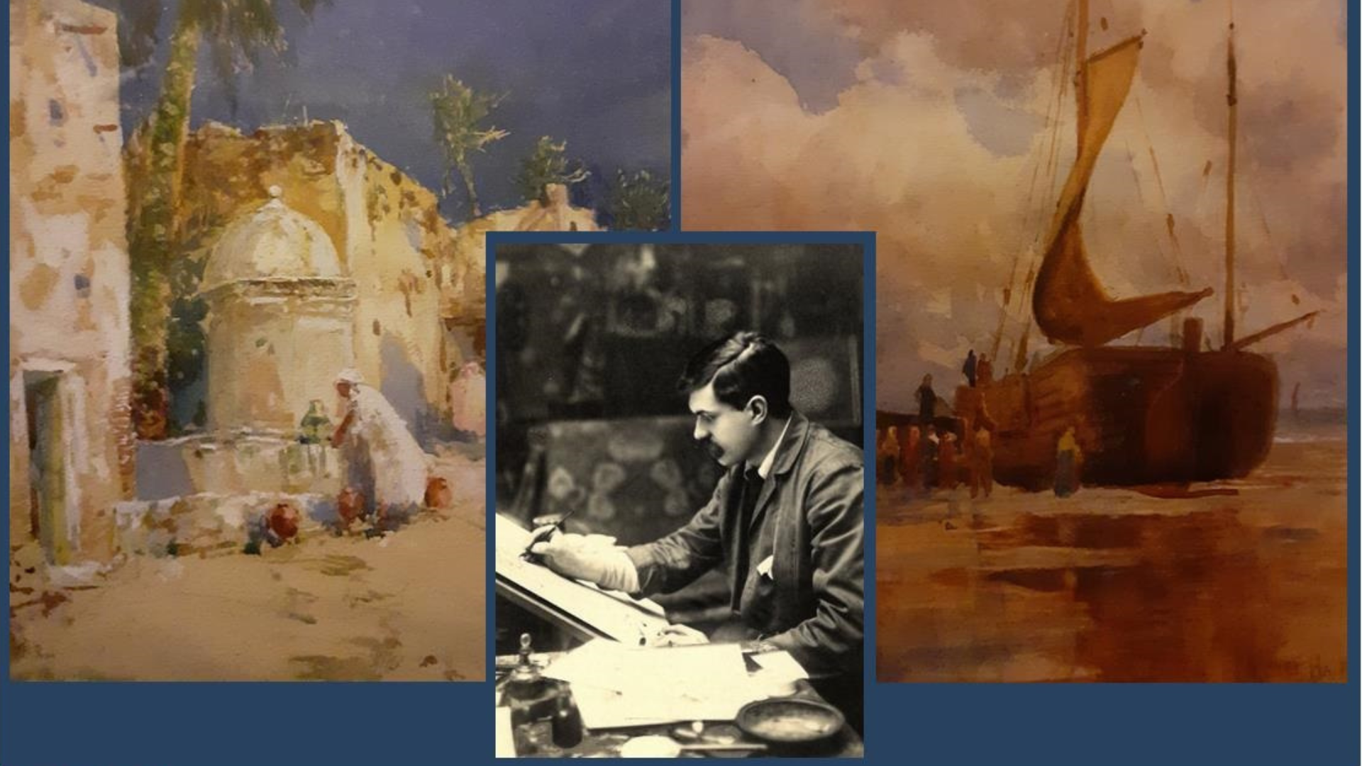 A collage of paintings by John Hassall