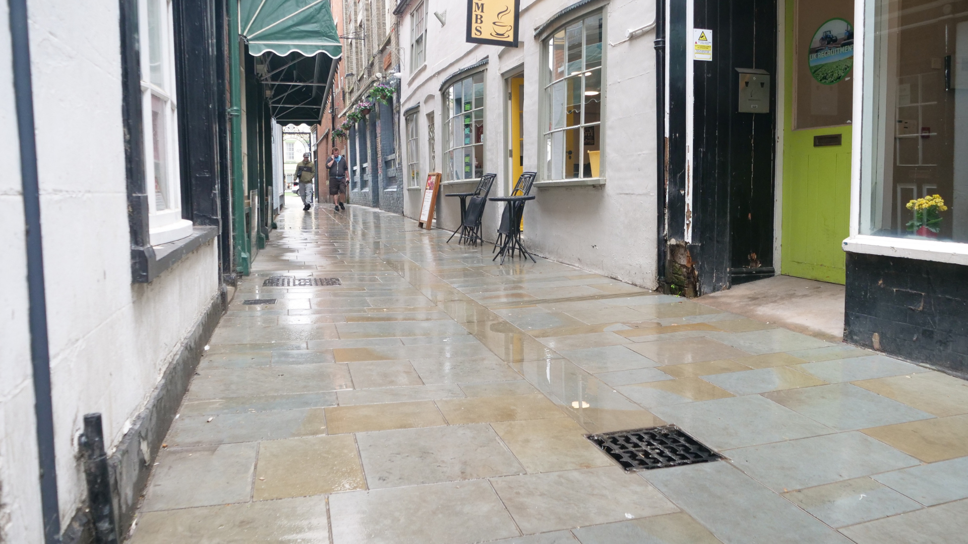 A view of the improvements to the paving stones at Dolphin Lane