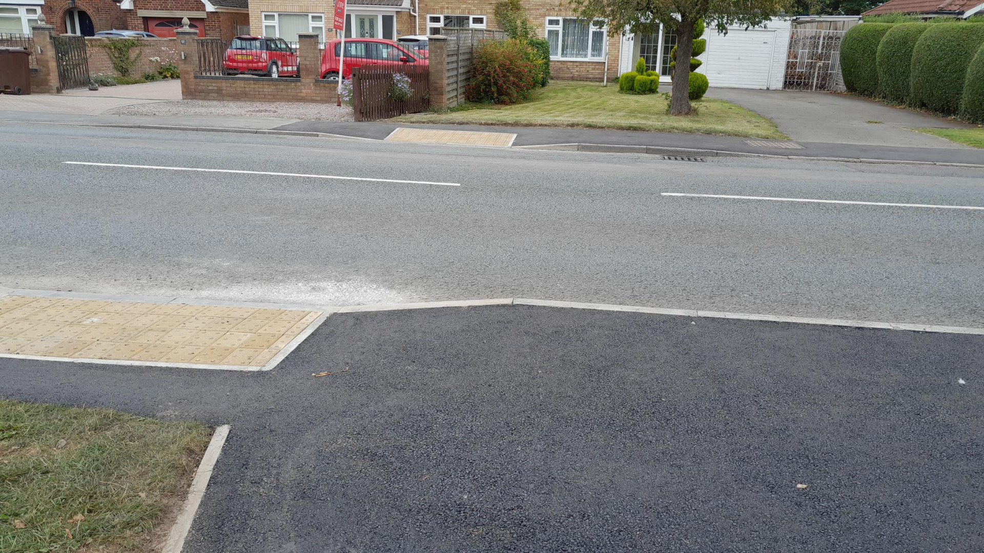 A view of new drop kerbs installed as part of the Spalding active travel scheme