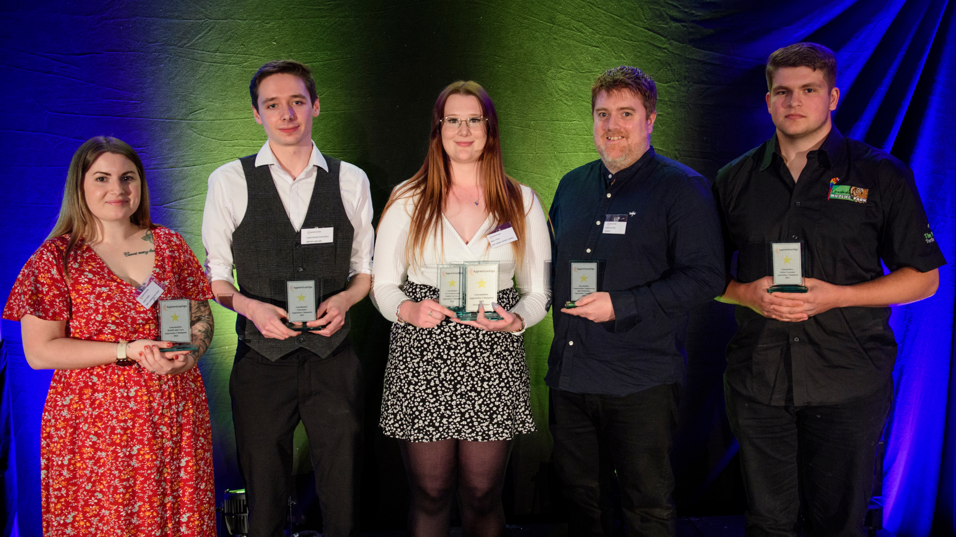 Apprenticeship champions holding their awards