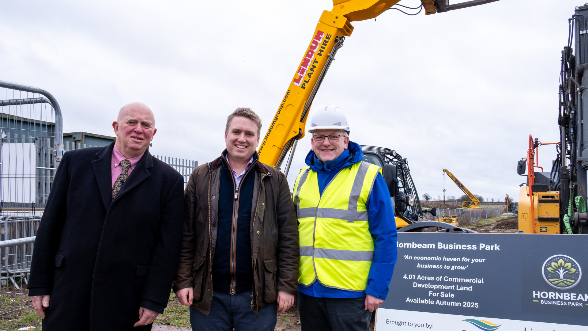 Image of three councillors at Horncastle industrial estate