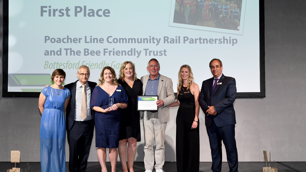 Poacher Line Community Rail Partnership team at the awards