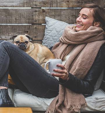 Image of woman with dog