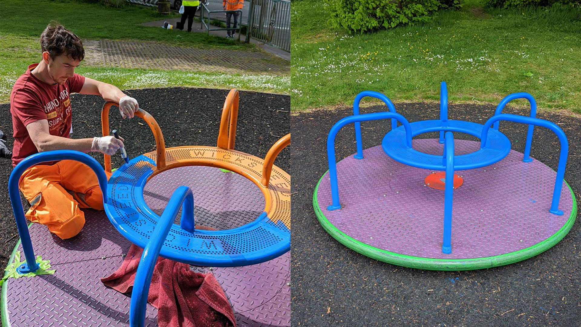 Roundabout before and after