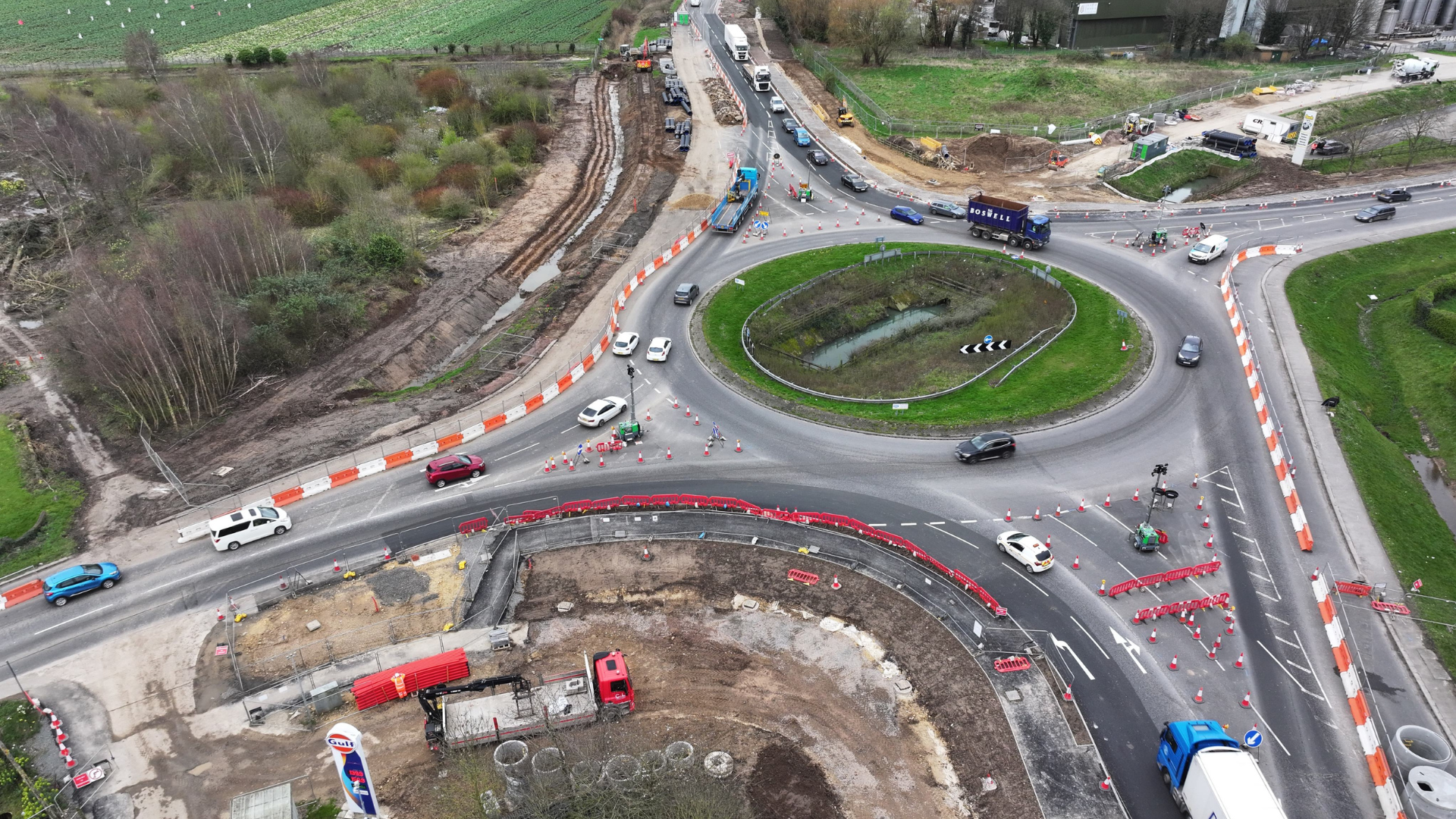 A bird's eye view of the roundabout