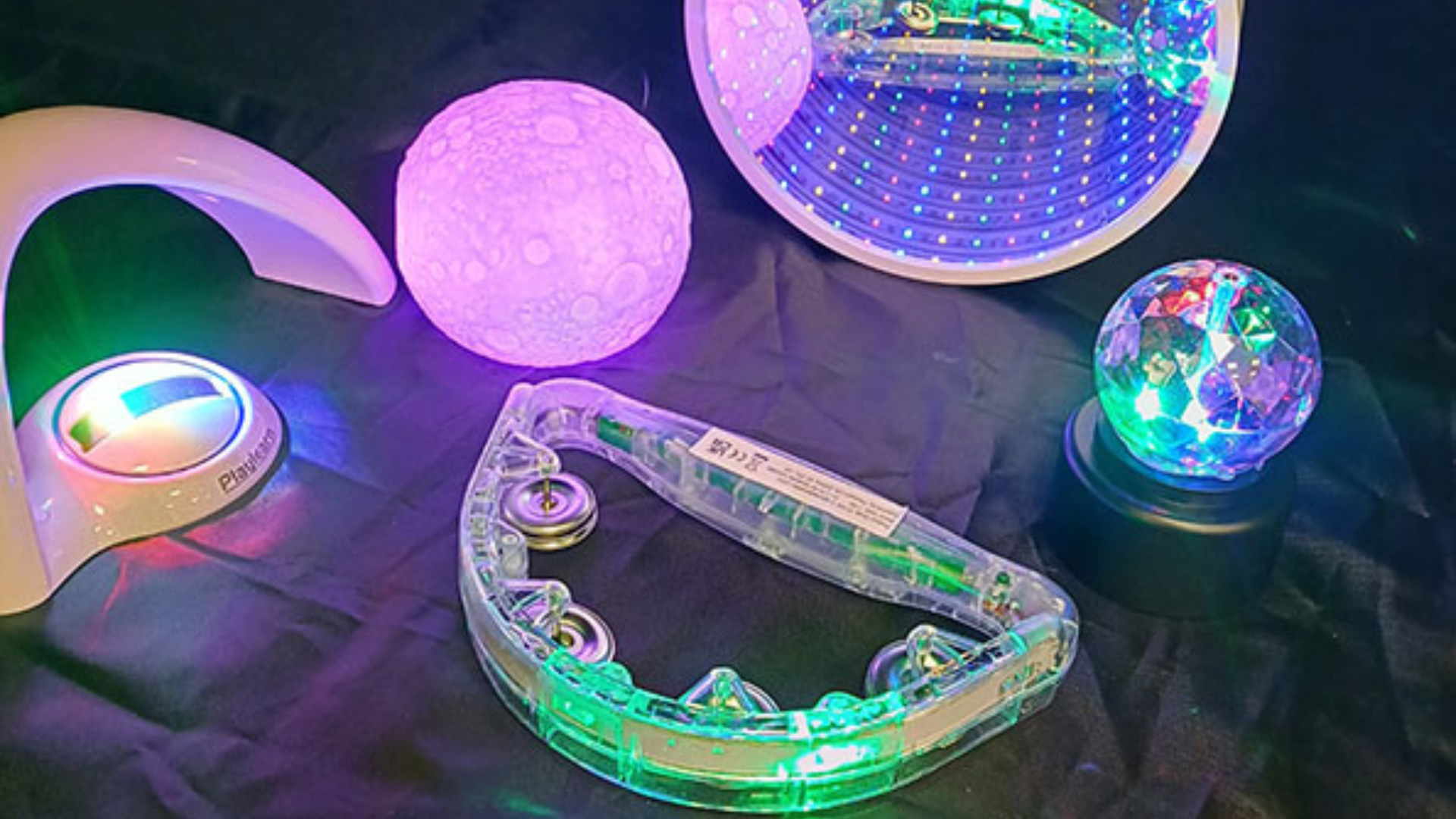 Sensory toys laid out on the floor