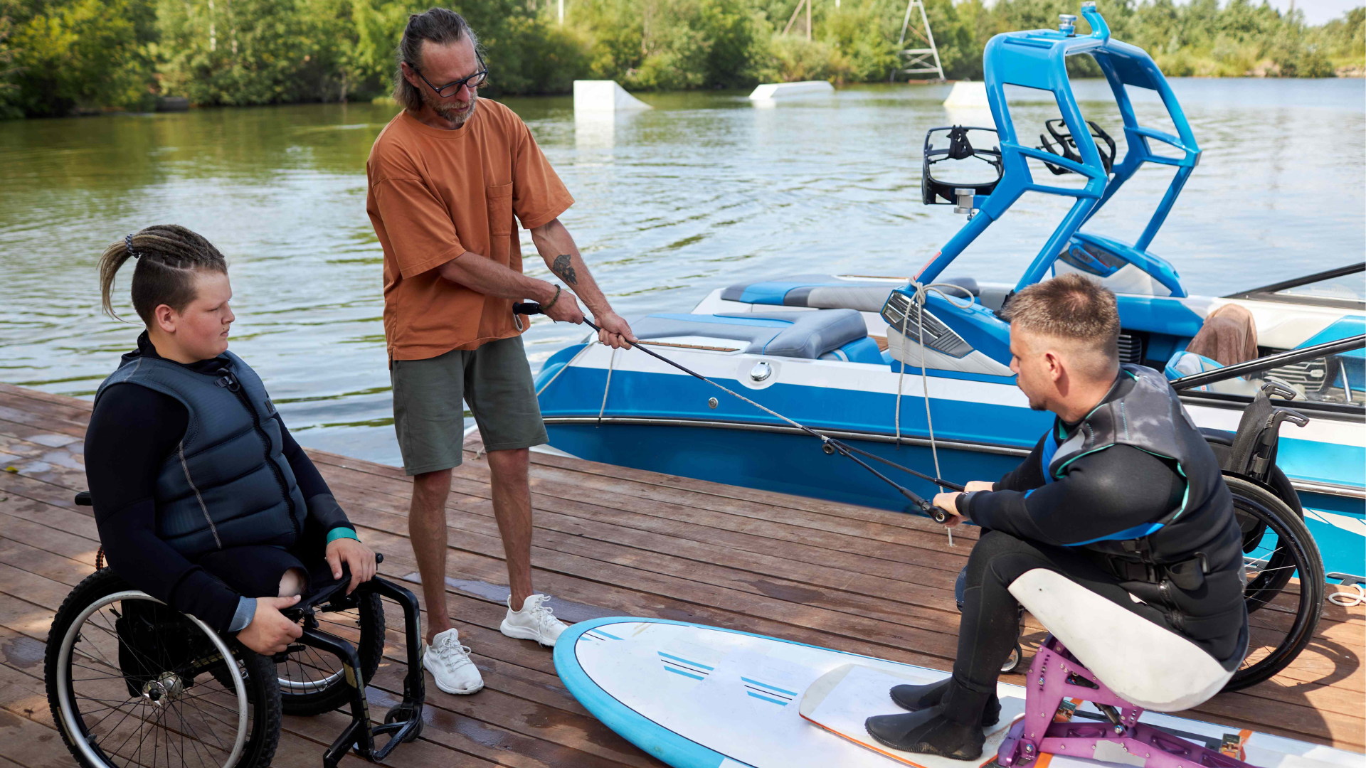 Adults with disabilities on supported holiday