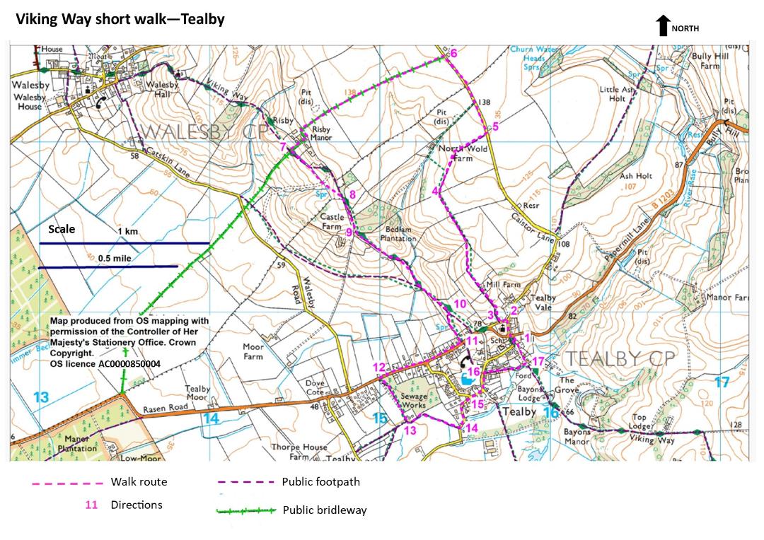 Tealby map for the Viking Way section
