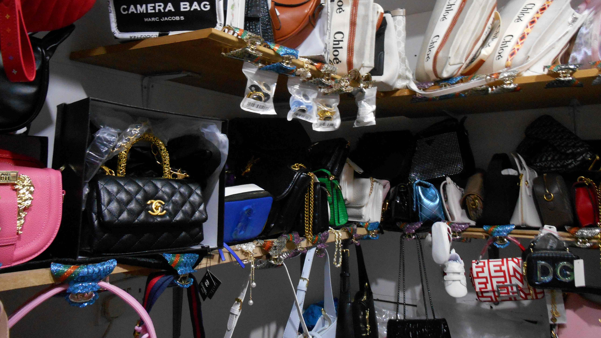 Counterfeit items in a shop in Ingoldmells