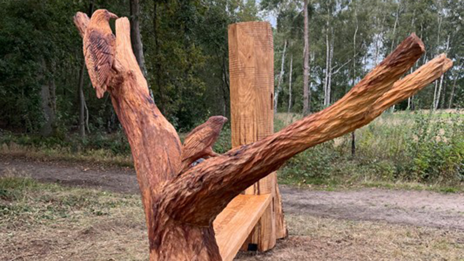 VW50, Beautiful, Brilliant, Bench, artwork, Viking Way, Woodhall Spa, Xtreme, Chainsaw, Simon Bogg
