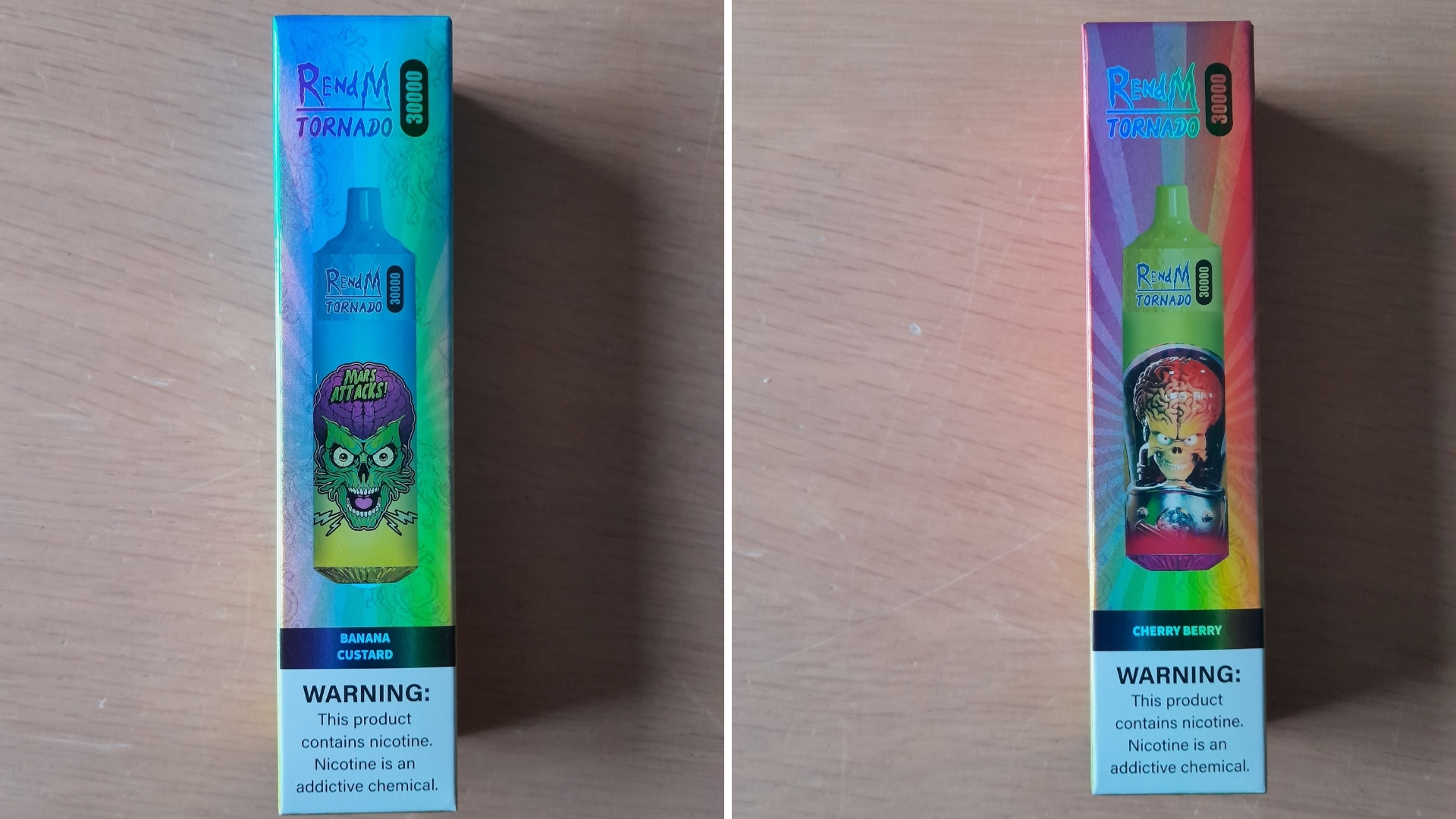Picture shows two R&amp;M Tornado Vapes