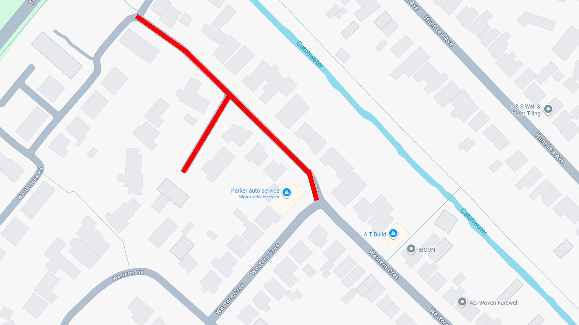 Westbrooke road and close map