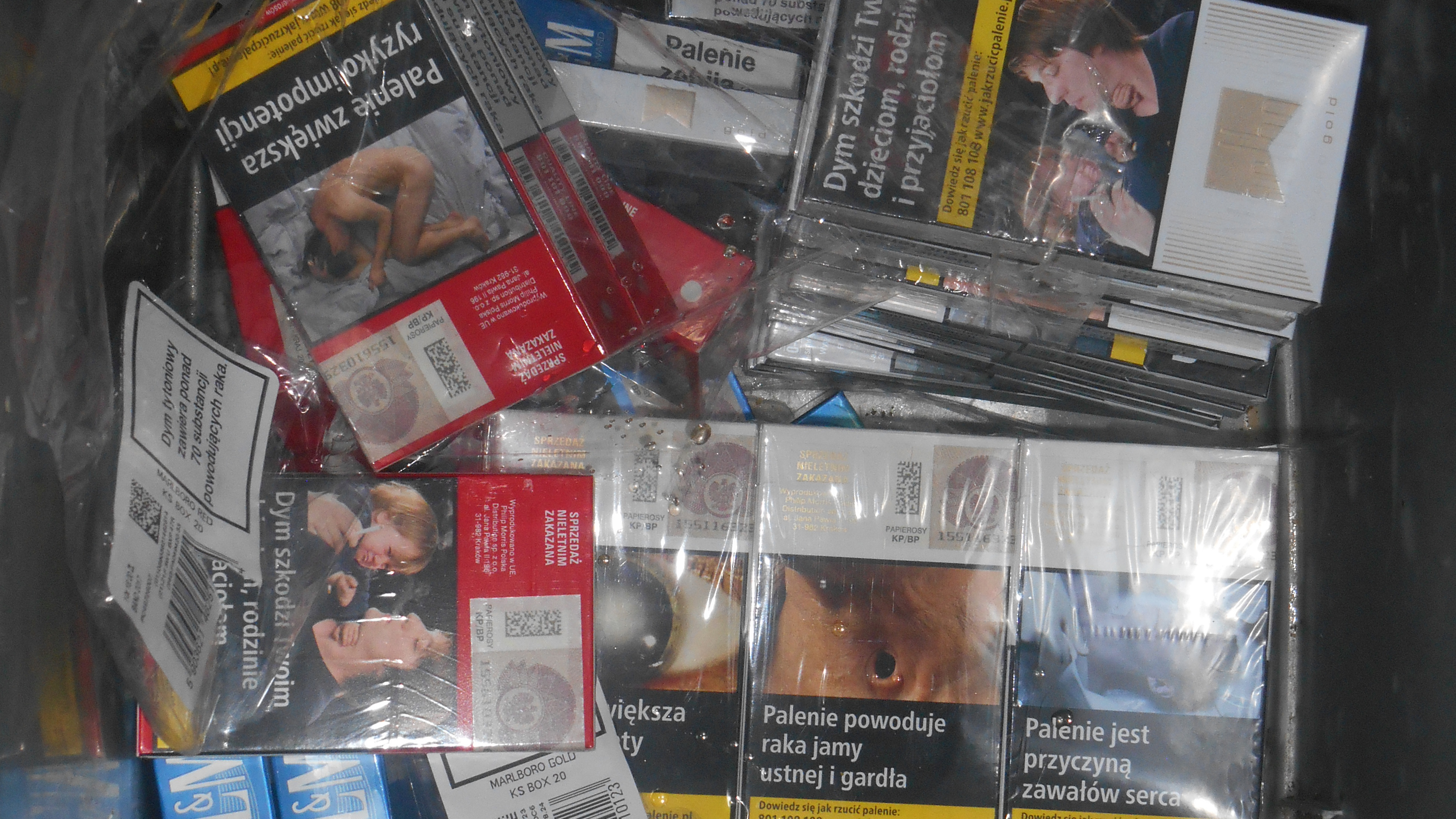 A stash of illegal cigarettes found at a Lincoln convenience shop.