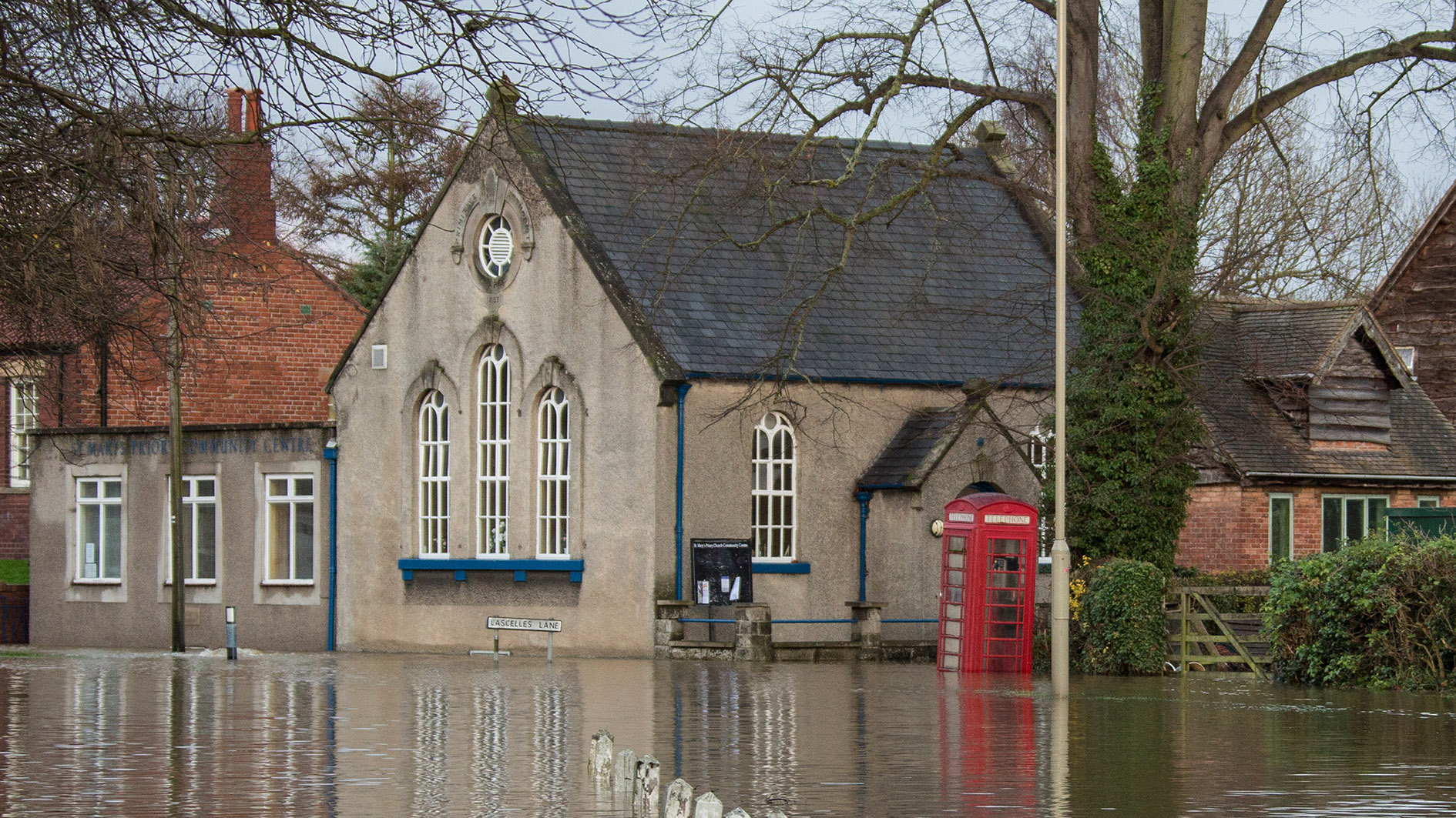 Flooding in a UK village