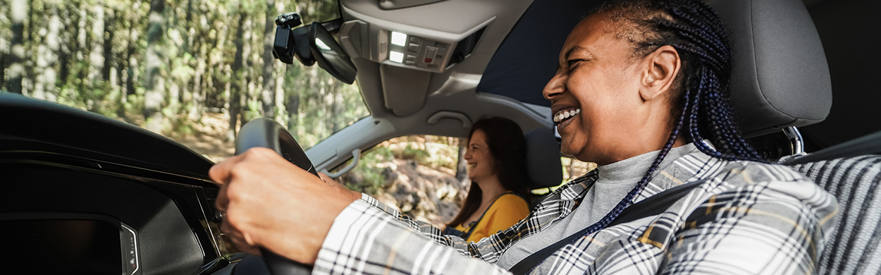 Image of friends having fun on the road