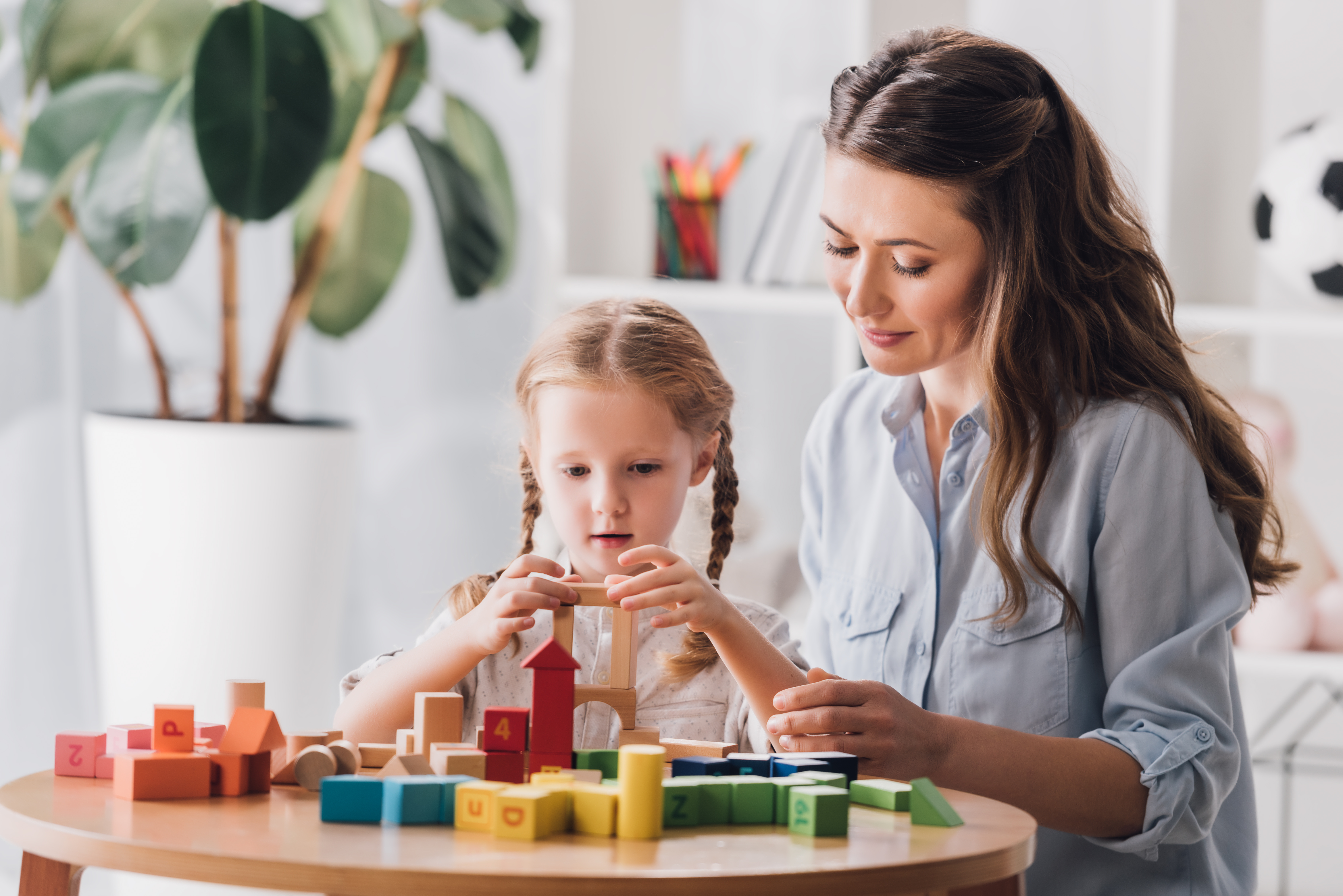 Image of a child playing and learning