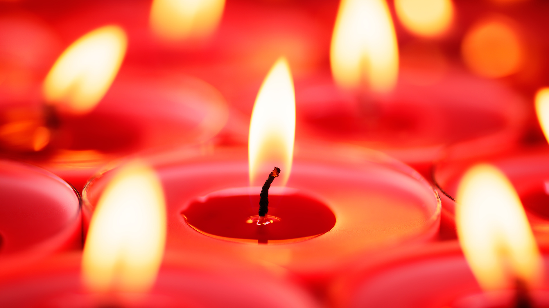 Red candles close up