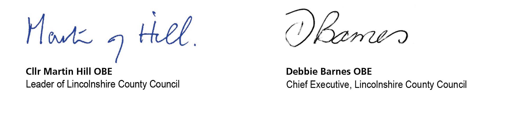 Martin Hill and Debbie Barnes signatures